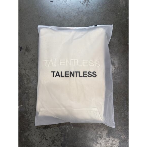 TALENTLESS - MENS HOODIE - CIRCLE LOGO EMBROIDERED (Bone) SIZE L NEW - Picture 3 of 7